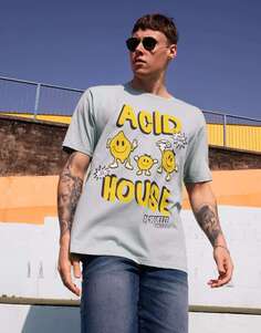 Зеленая футболка унисекс с графическим фестивалем Acid House Batch1
