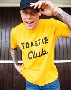Горчичная футболка унисекс с надписью Toastie Club Batch1