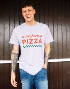 Серая футболка с надписью Margherita Pizza Batch1