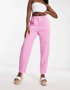 Розовые льняные брюки Monki