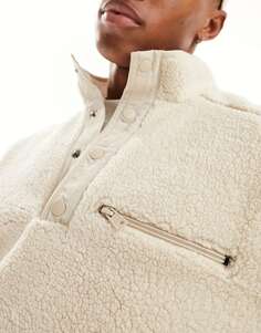 Кремовая верхняя куртка borg Only &amp; Sons с контрастными деталями