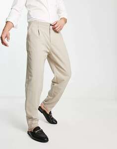 Элегантные брюки объемного кроя Pull&amp;Bear цвета экрю