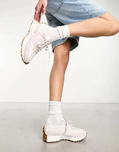Бело-розовые кроссовки New Balance 327