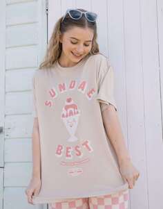 Песочная футболка унисекс с рисунком мороженого Batch1