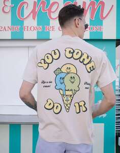 Песочная футболка унисекс с рисунком мороженого Batch1 you cone do it