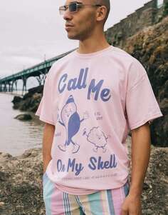 Розовая футболка унисекс «Позови меня» Batch1 на моей розовой футболке Shell Staycation