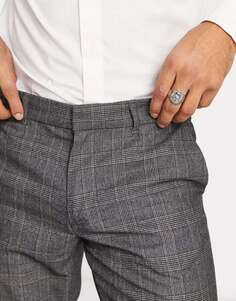 Элегантные узкие брюки в серую клетку New Look