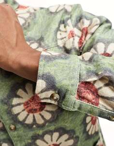 Рубашка ASOS из жесткого твила с цветочным принтом и винтажной расцветкой