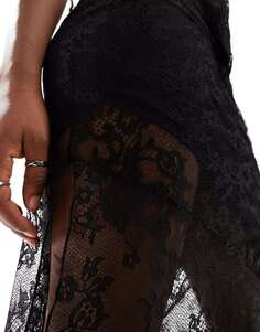 Цветная кружевная юбка черного цвета Reclaimed Vintage