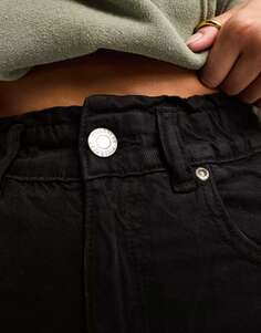 Черные джинсы Mom в бумажном пакете Pull&amp;Bear