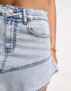 Голубая джинсовая мини-юбка DTT с асимметричным подолом Don&apos;t Think Twice