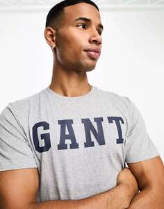 Серая футболка с логотипом GANT varsity