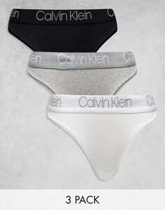 Calvin Klein Body Cotton, 3 пары трусов танга с высоким вырезом