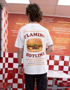 Белая футболка унисекс с фотопринтом Burger Hotline Batch1