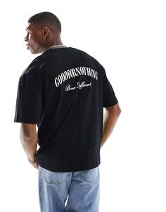 Черная оверсайз-футболка с традиционным принтом Good For Nothing