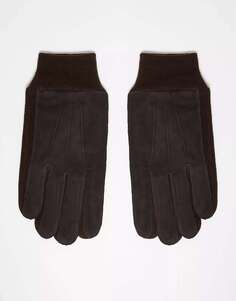 Коричневые замшевые перчатки Barneys Originals