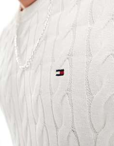 Классический джемпер с круглым вырезом Tommy Hilfiger в старинном белом цвете