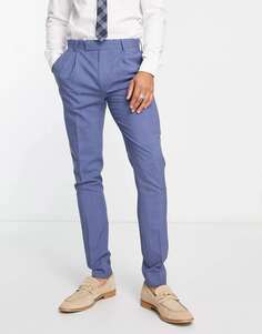 Синие брюки-скинни из шерсти премиум-класса Noak