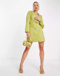 Приталенное мини-платье-блейзер Extro &amp; Vert оливкового цвета