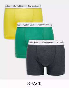 Разноцветные хлопковые эластичные плавки Calvin Klein