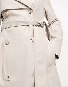 Макси-пальто из искусственной кожи с поясом Forever New Petite