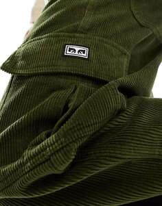 Зеленые мешковатые вельветовые брюки-карго Obey bigwig