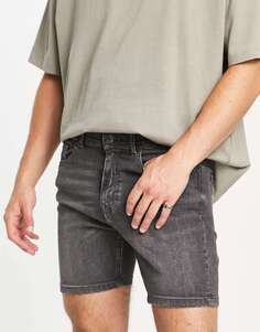 Темно-серые джинсовые шорты скинни DTT Don&apos;t Think Twice