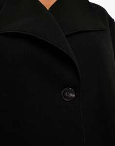 Черное деловое пальто с запахом спереди Threadbare Plus Lulu Threadbare
