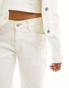 Кремовые джинсы прямого кроя с деталями в стиле вестерн Bolongaro Trevor