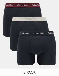 Три пары боксеров Calvin Klein с цветным поясом черного цвета