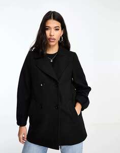 Короткое деловое пальто черного цвета QED London