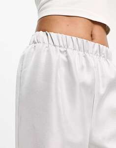 Серебристые широкие брюки карго с блестками Extro &amp; Vert