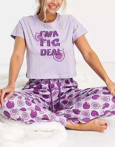 Brave Soul I’m a fig Deal пижама с широкими брюками лилового и фиолетового цвета