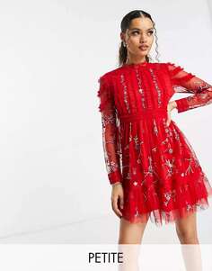 Платье миди с декором Petite красного цвета Frock and Frill