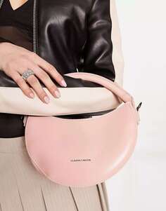 Розовая сумка-саквояж в форме полумесяца с ремешком через плечо Claudia Canova