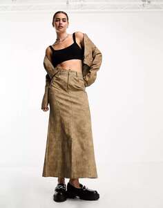 Макси-юбка Bailey Rose в стиле 90-х годов из искусственной кожи мокко