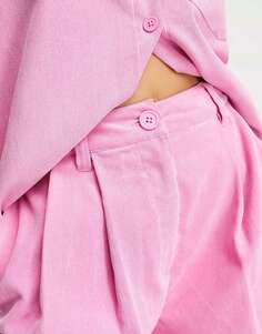 Розовые драпированные широкие брюки ASOS