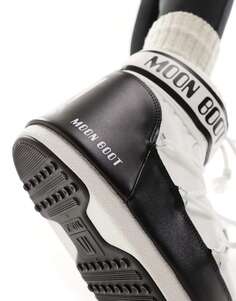Черно-белые зимние ботинки до щиколотки Moon Boot
