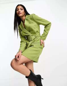 Оливково-зеленое платье-блейзер с поясом 4th &amp; Reckless