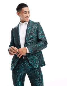 Зеленый мраморный пиджак Twisted Tailor adichie