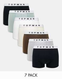 Пара плавок Topman из 7 цветов черного, белого, серого меланжевого и нейтральных цветов