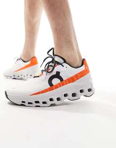 Белые кроссовки для бега ON Cloudmonster On Running