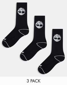 Три пары черных носков Timberland Bowden