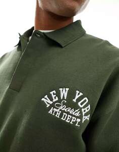 Темно-зеленая футболка-поло с вышивкой New Look NY