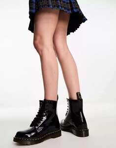 Черные лакированные ботинки Dr Martens 1460 с 8 люверсами