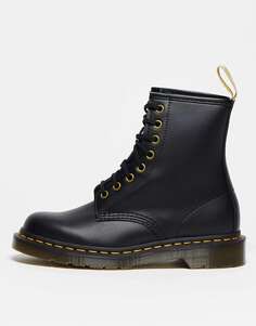 Черные ботинки с 8 люверсами Dr Martens Vegan 1460 Felix Rub Off