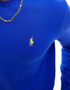 Синий джемпер из плотного хлопка с логотипом Polo Ralph Lauren