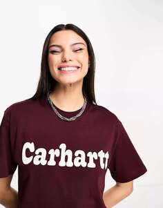 Бордовая футболка Carhartt WIP bubbles