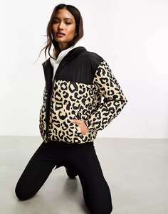 Утепленная куртка Only Color Block в леопардовом и черном цвете