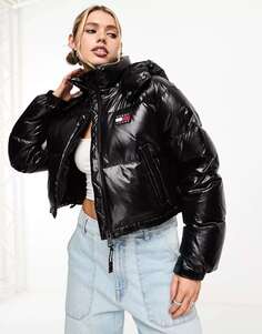 Черная укороченная куртка-пуховик Tommy Jeans Alaska